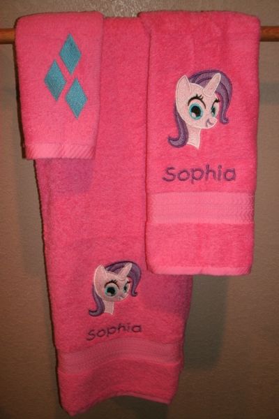 My Little Pony Rarity Pony Face Personalized Towel Set