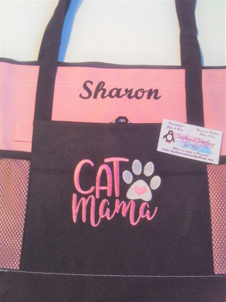 Cat Mama Personalized Pet Tote Bag