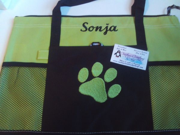 Paw Print Fur Mama Personalized Pet Tote Bag