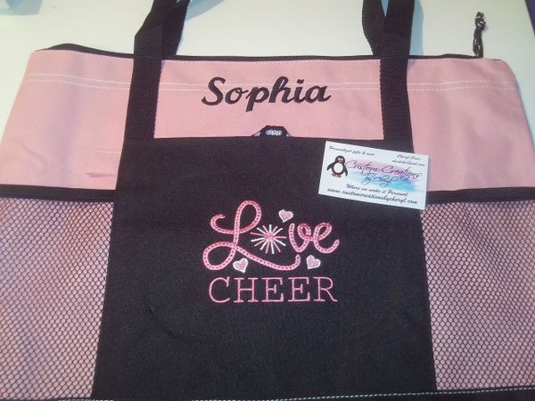 Love Cheer Personalized Cheerleading Tote Bag