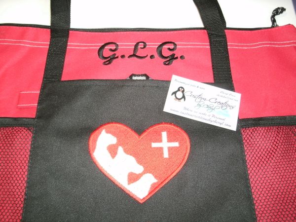 Vet Tech Heart Verterinary Personalized Tote Bag