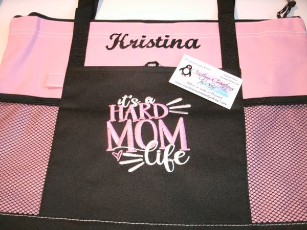 Hard Mom Life Family Personalized Tote Bag