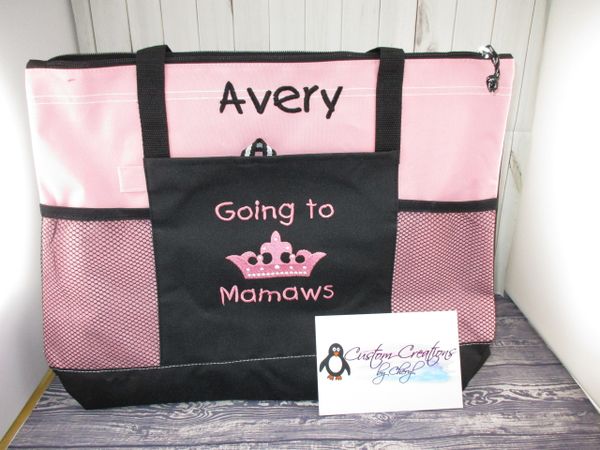 Going to Mamaws Princess Crown Personalized Tote Bag