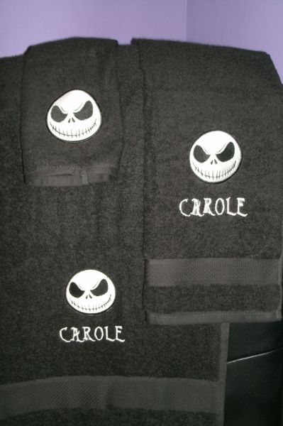 Nightmare Jack Face Personalized 3 Piece Bath Towel Set