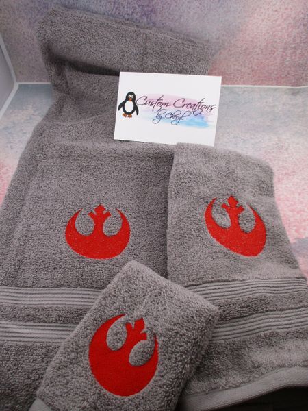Star Wars Rebel Logo Personalized 3 piece Towel Set