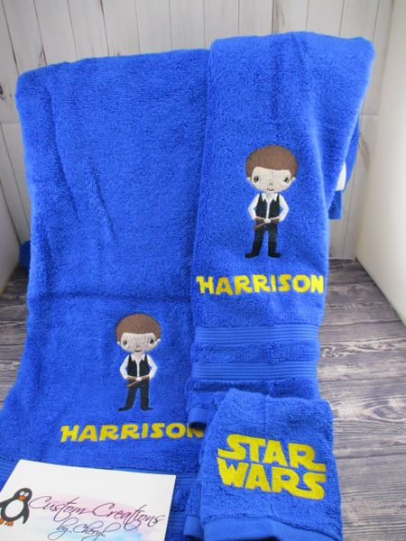 Star Wars Han Solo Kid Personalized 3 piece Towel Set