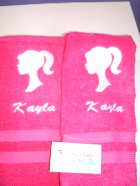 Barbie Head Hand or Kitchen Towels Hand Towels 2 piece set