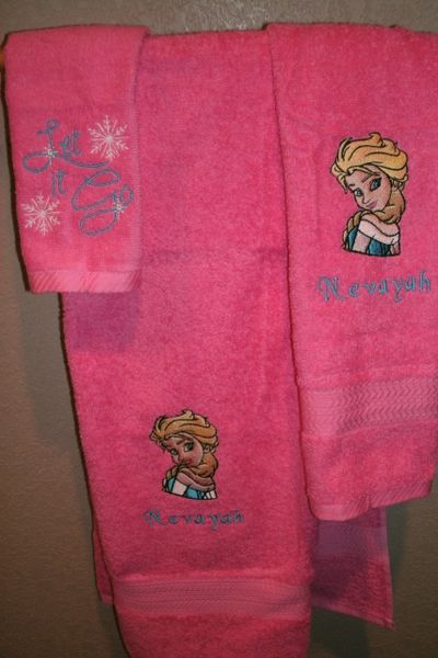 Frozen Princess Elsa Personalized Towel Set