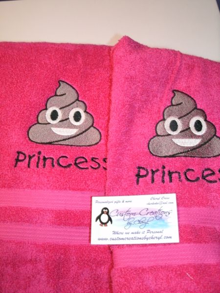 Emoji Poop Hand or Kitchen Towels Hand Towels 2 piece set