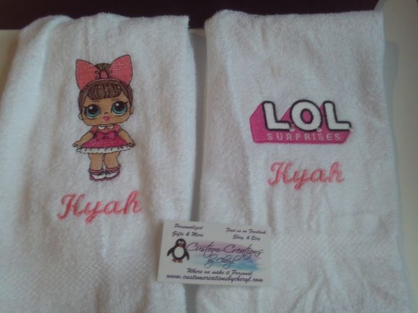 LOL Babydoll Girl Hand or Kitchen Towels Hand Towels 2 piece set