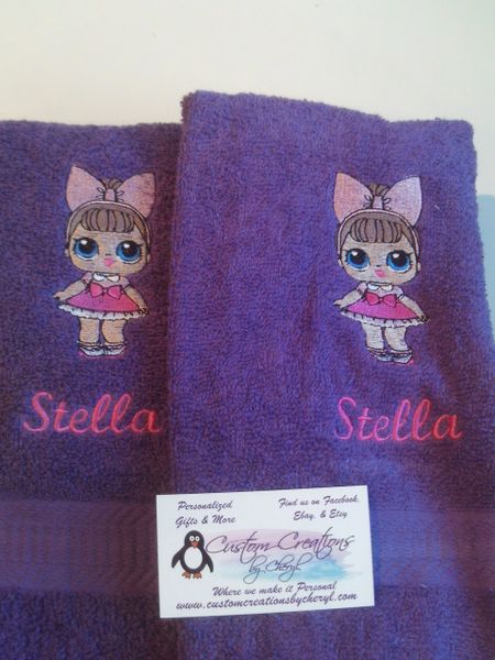 LOL Babydoll Girl 2 Hand or Kitchen Towels Hand Towels 2 piece set