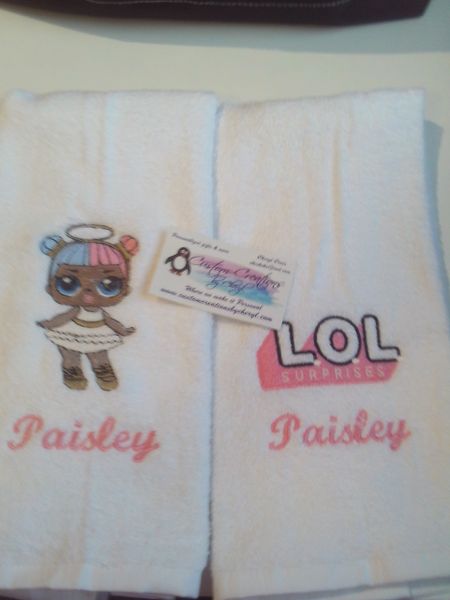 LOL Cotton candy Girl Hand or Kitchen Towels Hand Towels 2 piece set
