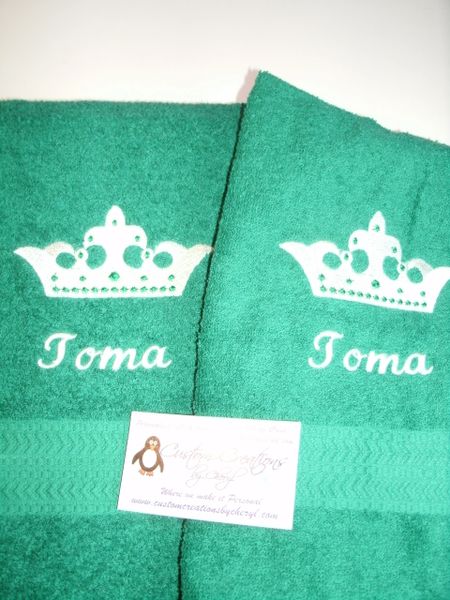 Princess Crown Hand or Kitchen Towels Hand Towels 2 piece set