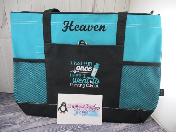 personalized tote bags with zipper