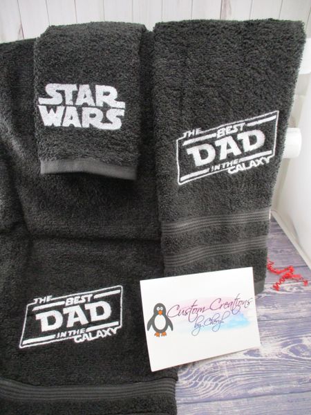 Star Wars Best Dad in the Galaxy Personalized 3 piece Towel Set
