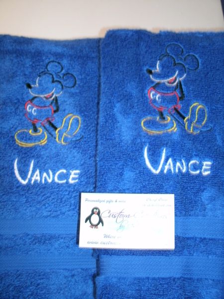 Mickey Sketch Personalized Hand Towels Kitchen Towels 2 piece set