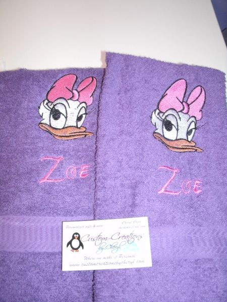 Daisy Face Personalized Hand Towels or Kitchen Towels 2 piece set