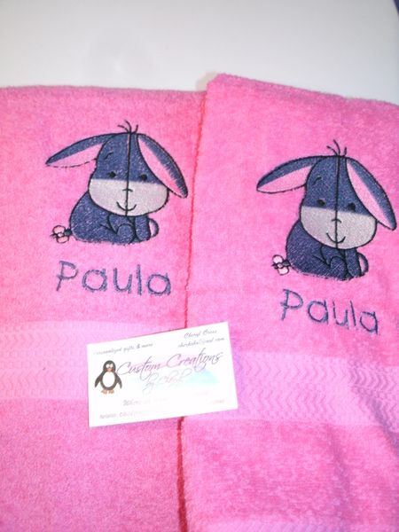 Eeyore Baby Personalized Hand Towels or Kitchen Towels 2 piece set