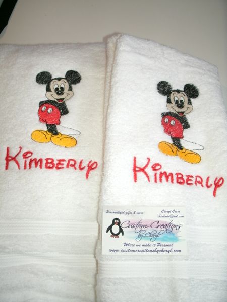 Mickey Standing Hand Towels or Kitchen Towels 2 piece set