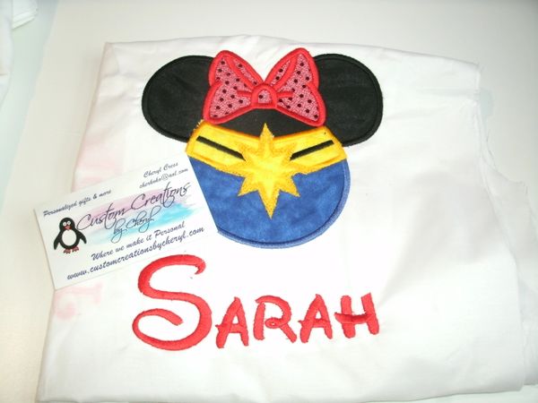 Captain Marvel Minnie Inspired Mouse Ears Shirt