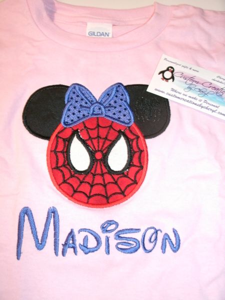 Spiderman Minnie Inspired Mouse Ears Shirt