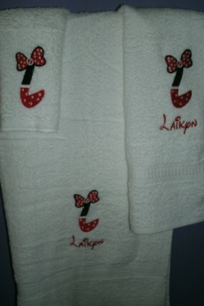 Minnie Mouse Monogram Letter Personalized Towel Set