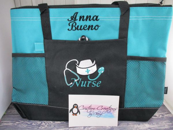 Monogrammed Nurse Tote Bag