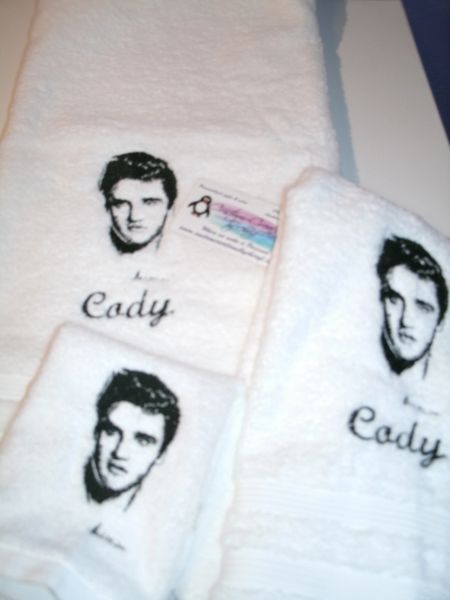 Elvis Face Inspired Personalized Towel Set