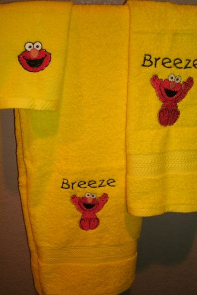 Elmo Personalized 3 Piece Bath Towel Set