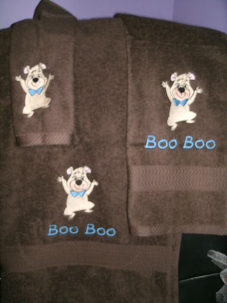 Boo Boo Bear Personalized 3 Piece Bath Towel Set