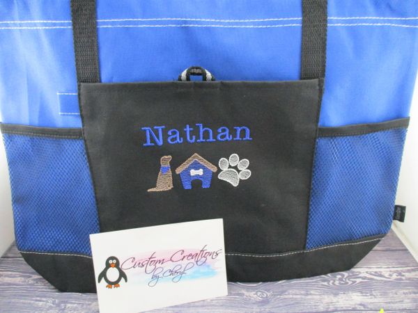 Dog Trio Sketch Dog Mom Personalized Pet Tote Bag