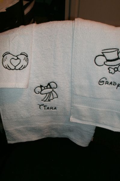 Mickey and Minnie Wedding Personalized Towel Set