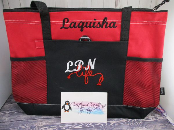 LPN Life Personalized Nurse Life Nurse Tote Bag