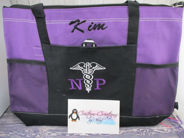 Monogrammed Nurse Tote Bag