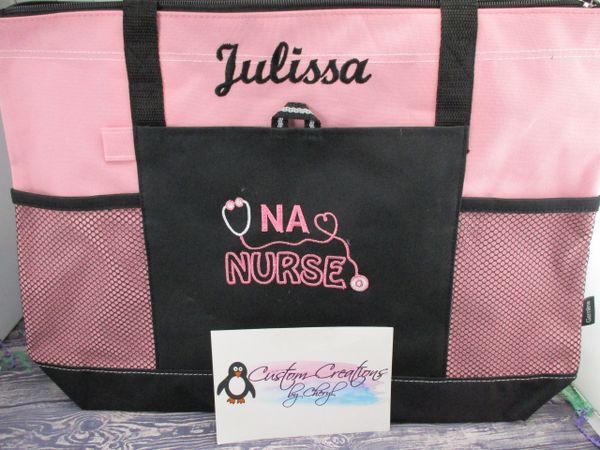 NA Nurse Outline Personalized Nurse Tote Bag