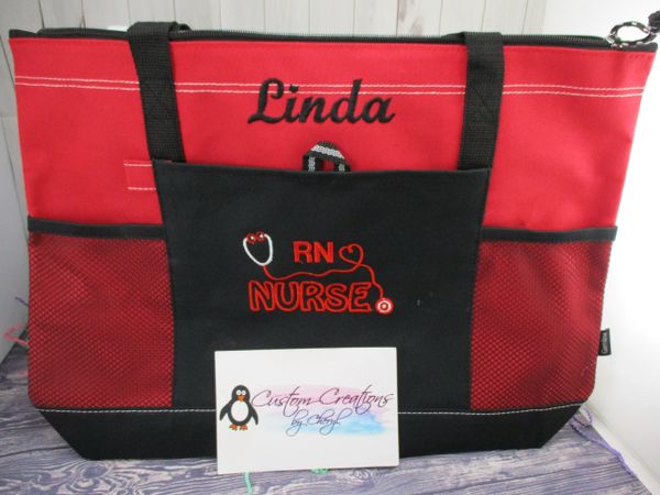 RN Nurse Outline Personalized Nurse Tote Bag