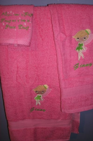 Tinker bell kid Personalized Towel Set