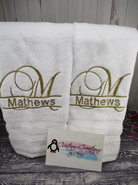 Monogrammed Hand Towel, Personalized Bath Towel, Hand Towels