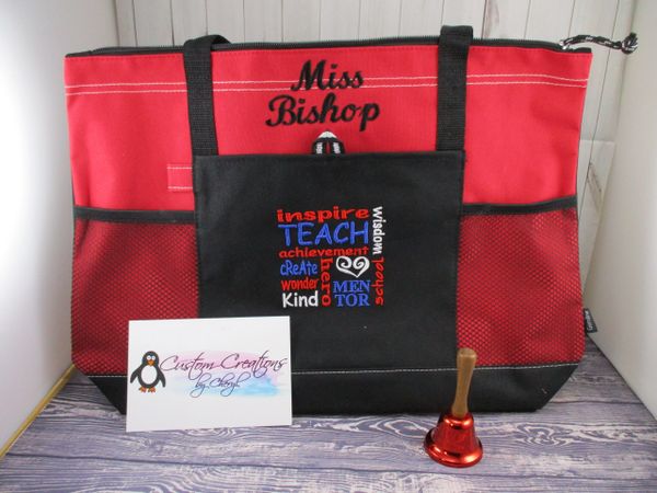 Teachers Subway Art Personalized Tote Bag Great Teacher Gift