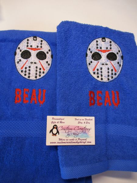 Jason Hockey Mask Friday Horror Kitchen Towels Hand Towels 2 piece set