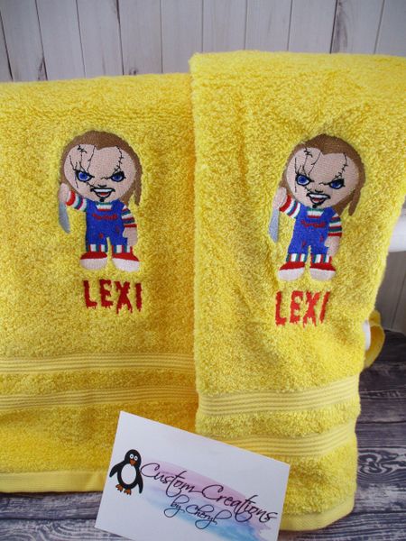 Chucky Doll Child's Play Horror Kitchen Towels Hand Towels 2 piece set