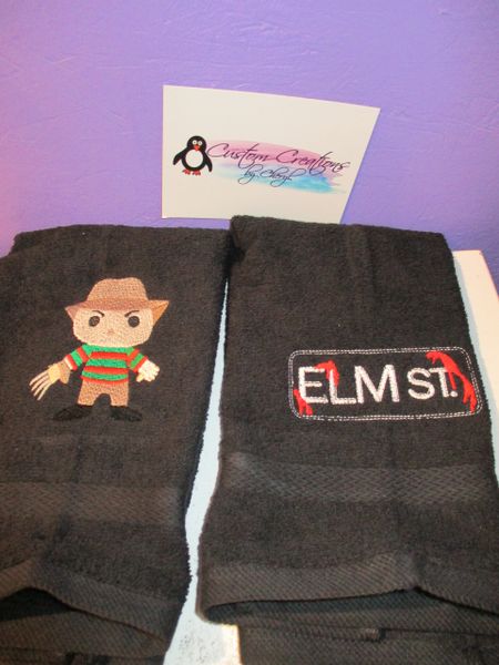 Freddy & Elm St. Sign Horror Kitchen Towels Hand Towels 2 piece set