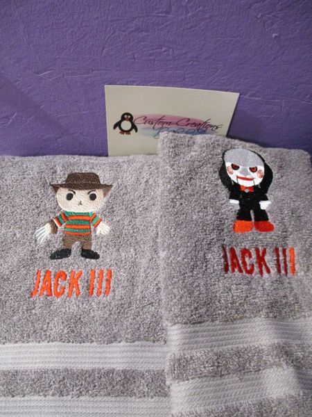 Freddy & Saw Horror Kitchen Towels Hand Towels 2 piece set