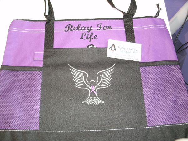 Angel Ribbon Personalized Awareness Cancer Ribbon Tote Bag