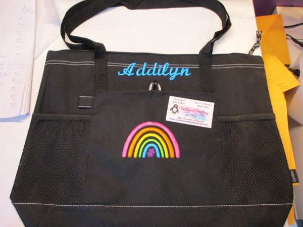 Autism Rainbow Puzzle Piece Personalized Tote Bag Autism Awareness