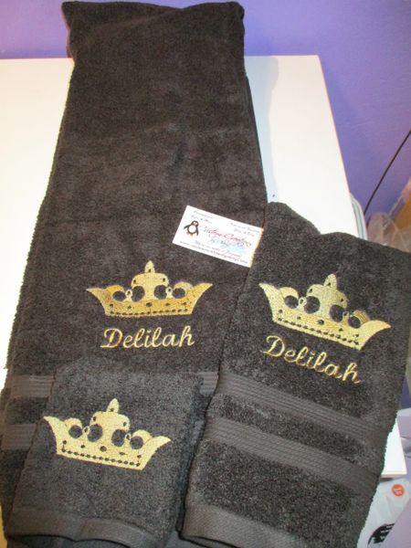 Princess Crown Personalized Towel Set