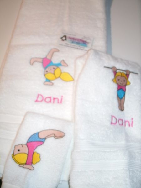 Gymnastics Girl Tumbler Personalized Towel Set