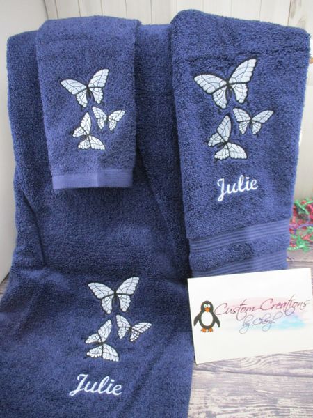 Butterfly Trio Personalized Towel Set