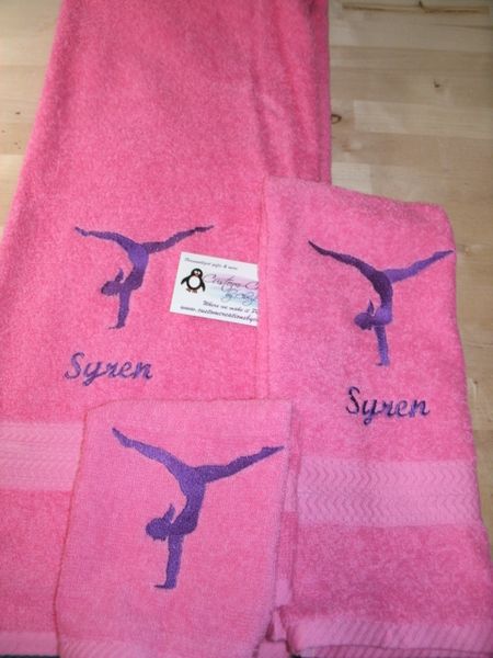 Gymnastics Handstand Girl Personalized Towel Set