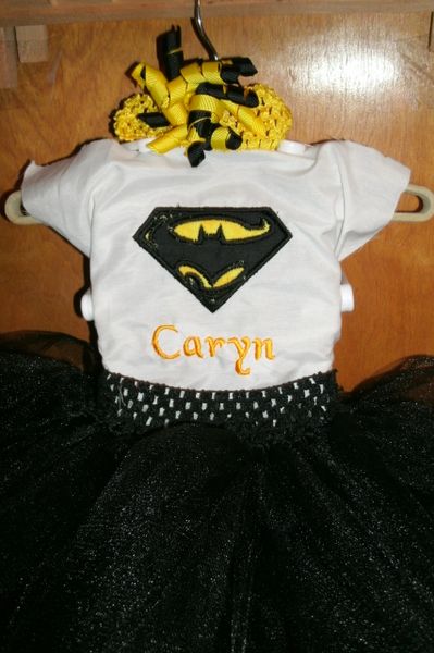 Batman Superman Logo Superhero Personalized Tutu Set